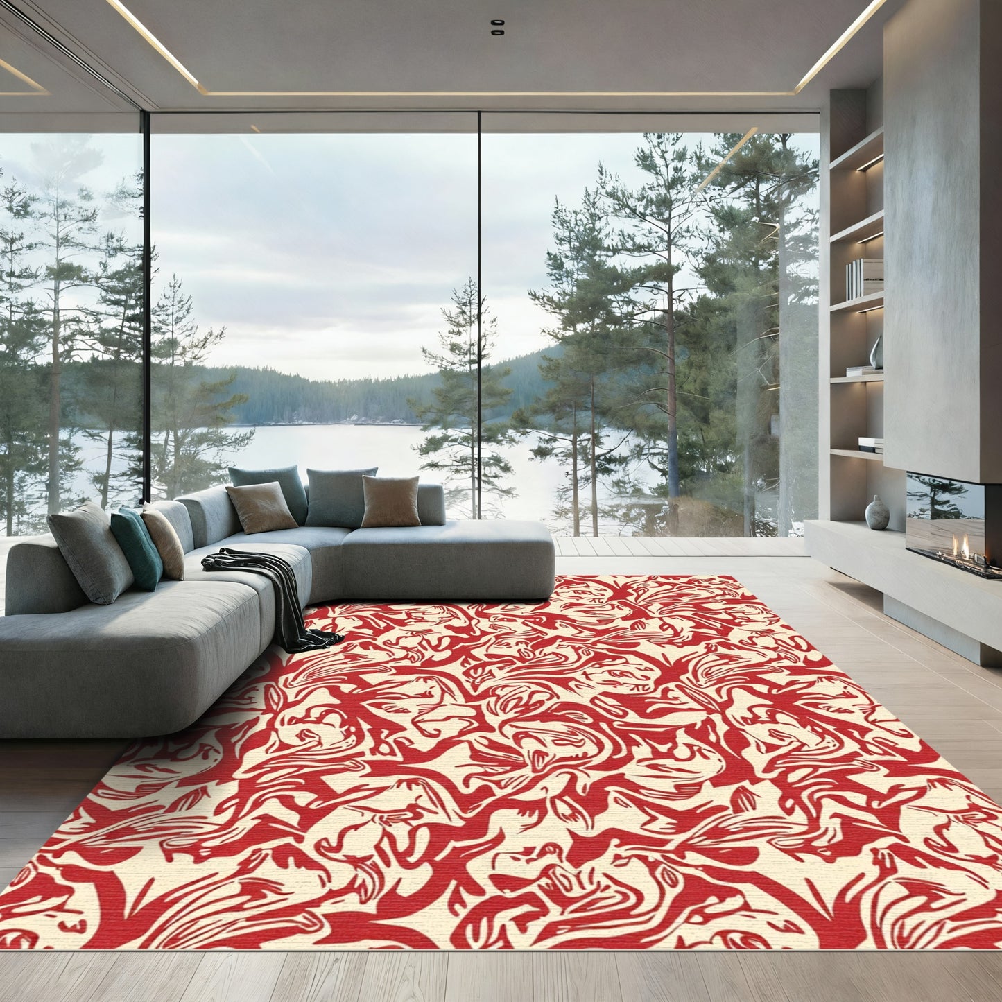 Crimson Visage Swirl Rapport Rug