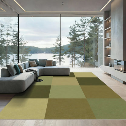 Earthy Camouflage Squares Rug