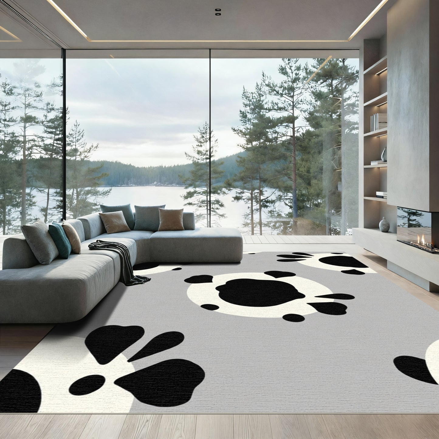 Monochromatic Abstract Spots Rug