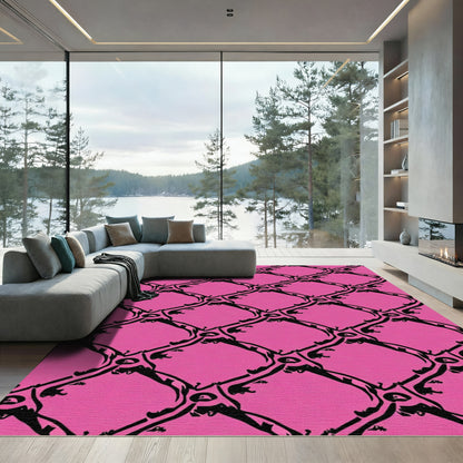 Hot Pink Lattice Link Rug