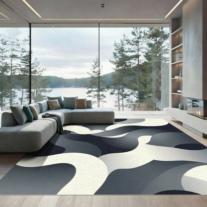 Monochromatic Abstract Flowing Waves Rug