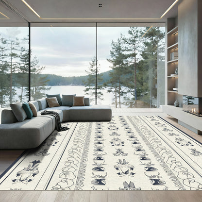 Classic Ivory Navy Animal Silhouette Rug