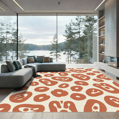 Terra Cotta Abstract Organic Shapes Rug