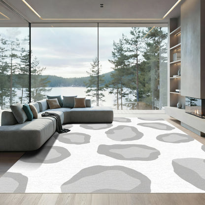 Abstract Gray Organic Spots Rug