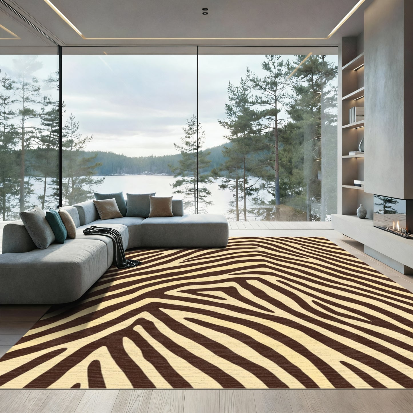 Bold Chocolate Zebra Stripes Rug