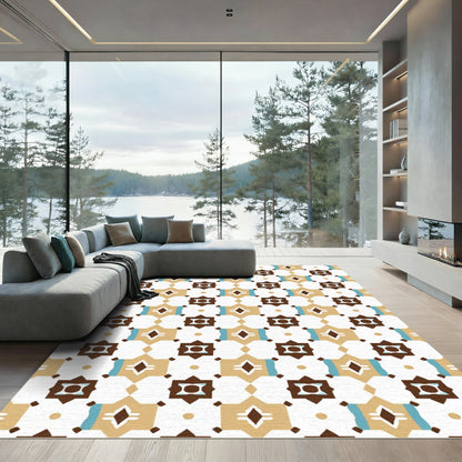 Mid Century Geometric Diamond Star Rug
