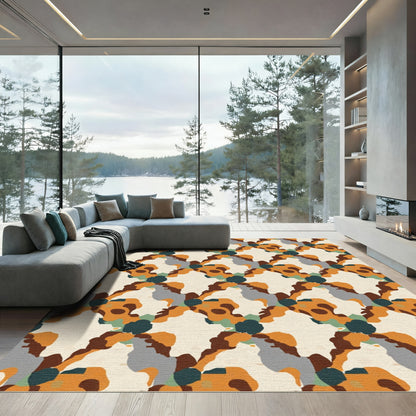 Earthy Abstract Organic Stripe Rug