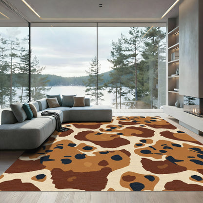 Earthy Spotted Animal Abstraction Rug