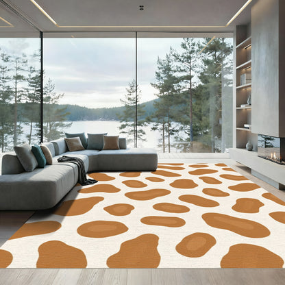 Brown White Irregular Spots Rug