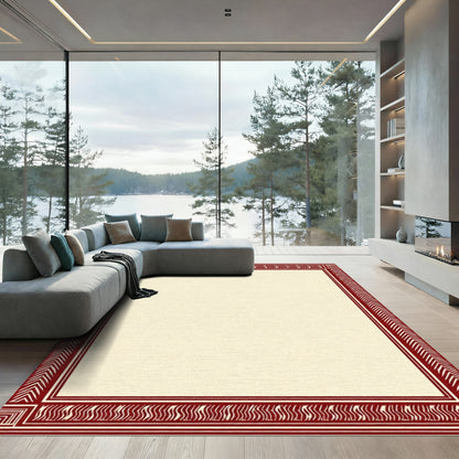 Crimson Chevron Tribal Border Rug