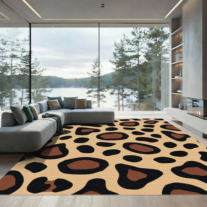 Bold Tan Animal Spots Rug
