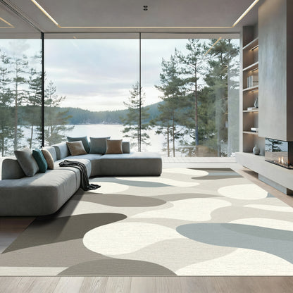 Organic Wavy Neutral Palette Art Rug