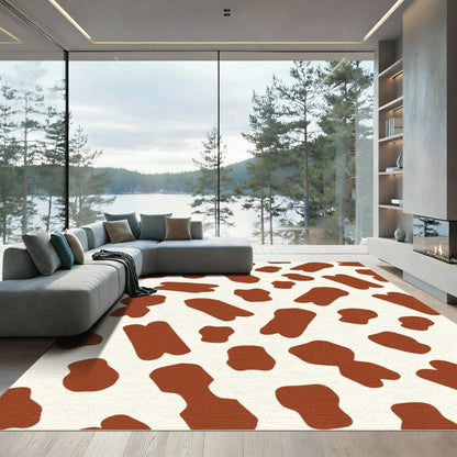 Brown Cream Camouflage Spots Rug