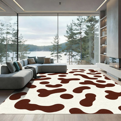 Brown Cream Organic Blob Accents Rug