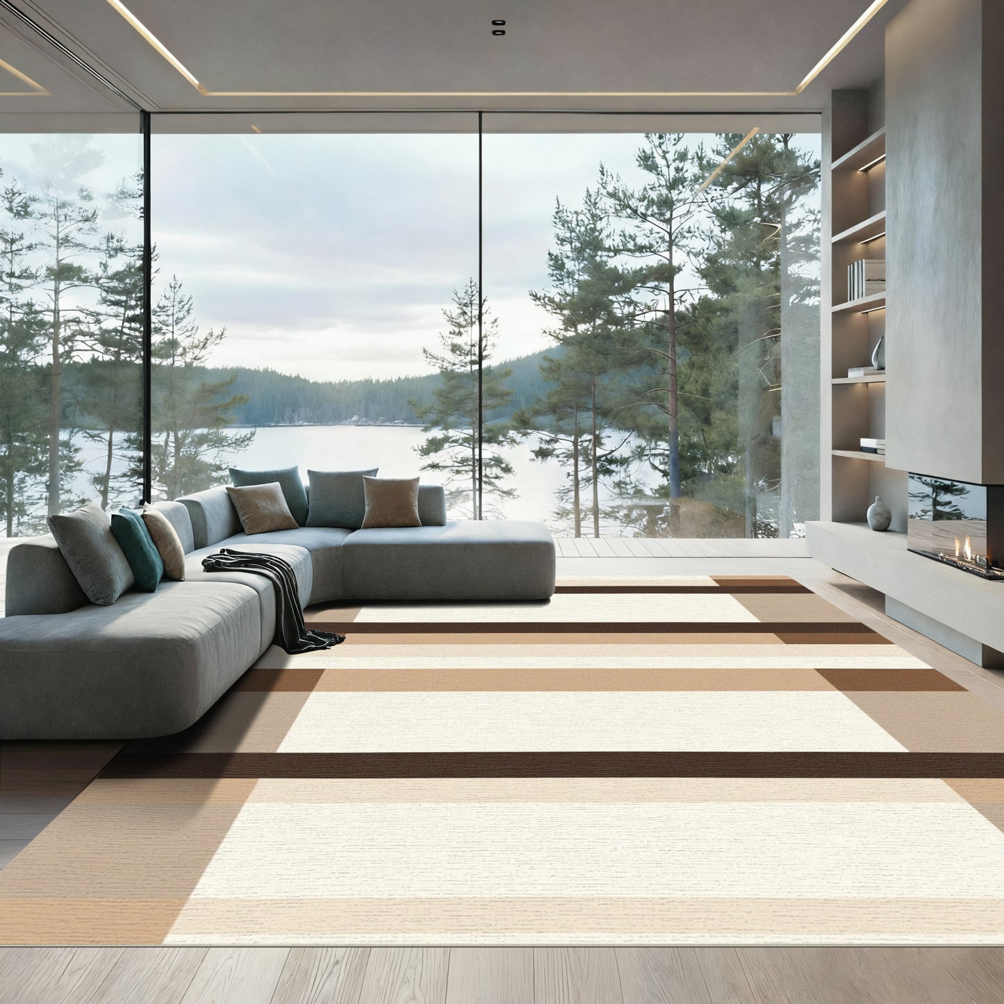 Earth Tones Bold Stripe Rug