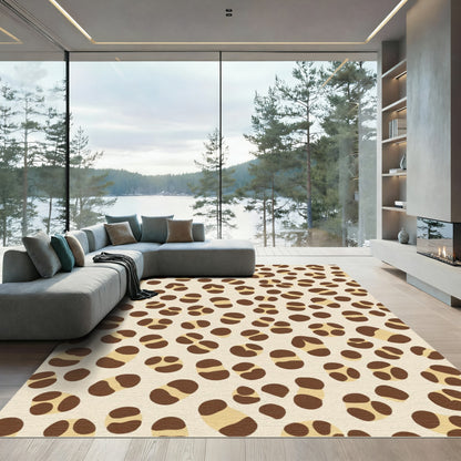 Brown Speckled Blob Scatter Rug
