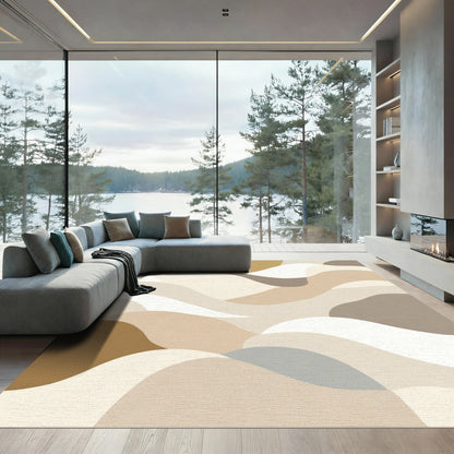 Earthy Abstract Wavy Landscape Rug