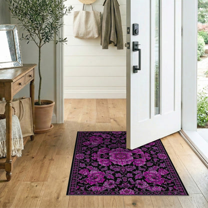 Purple Floral Vintage Area Rug
