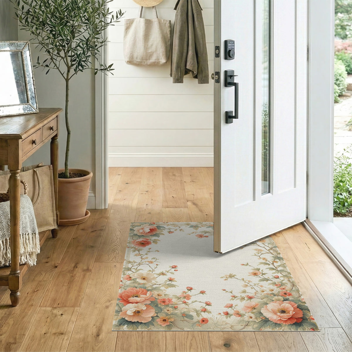 Pink Floral Vintage Area Rug
