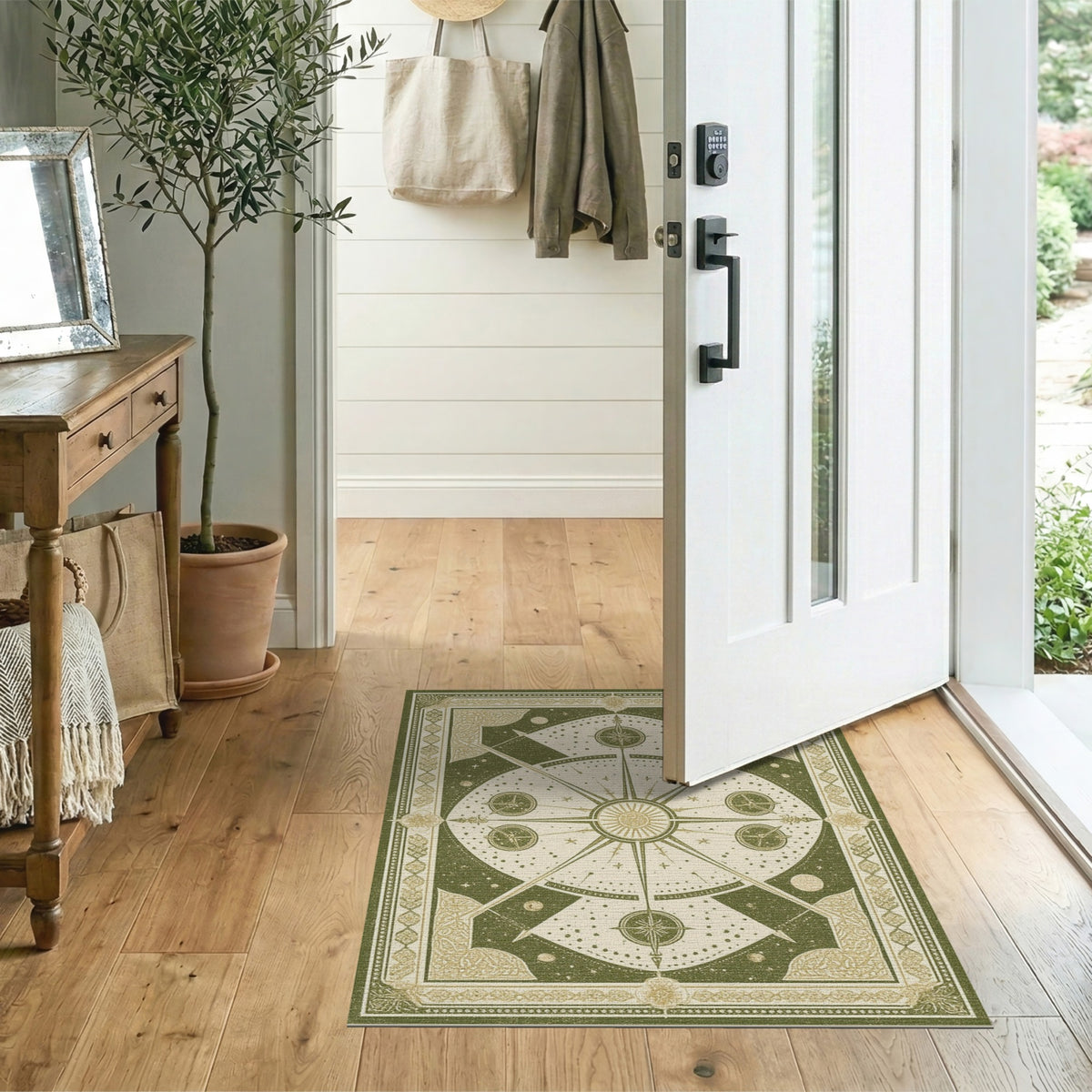 Green Heritage Celestial Compass Rug