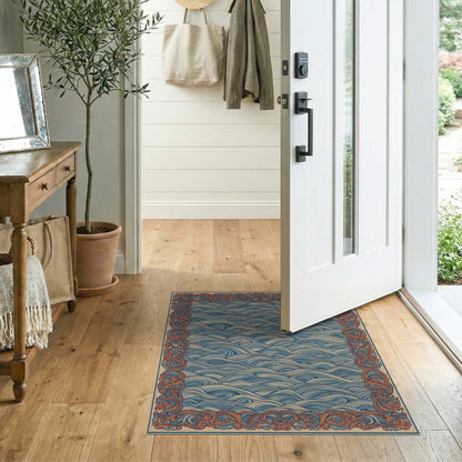 Blue Wave Coastal Area Rug