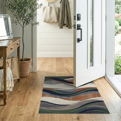Flowing Waves Abstract Area Rug