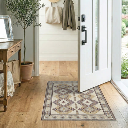 Brown Tan Traditional Persian Brown and Tan Area Rug