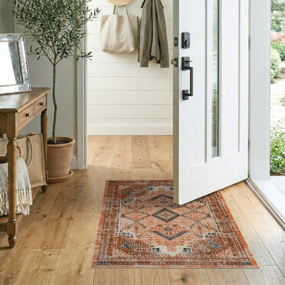 Orange Heritage Tribal Area Rug