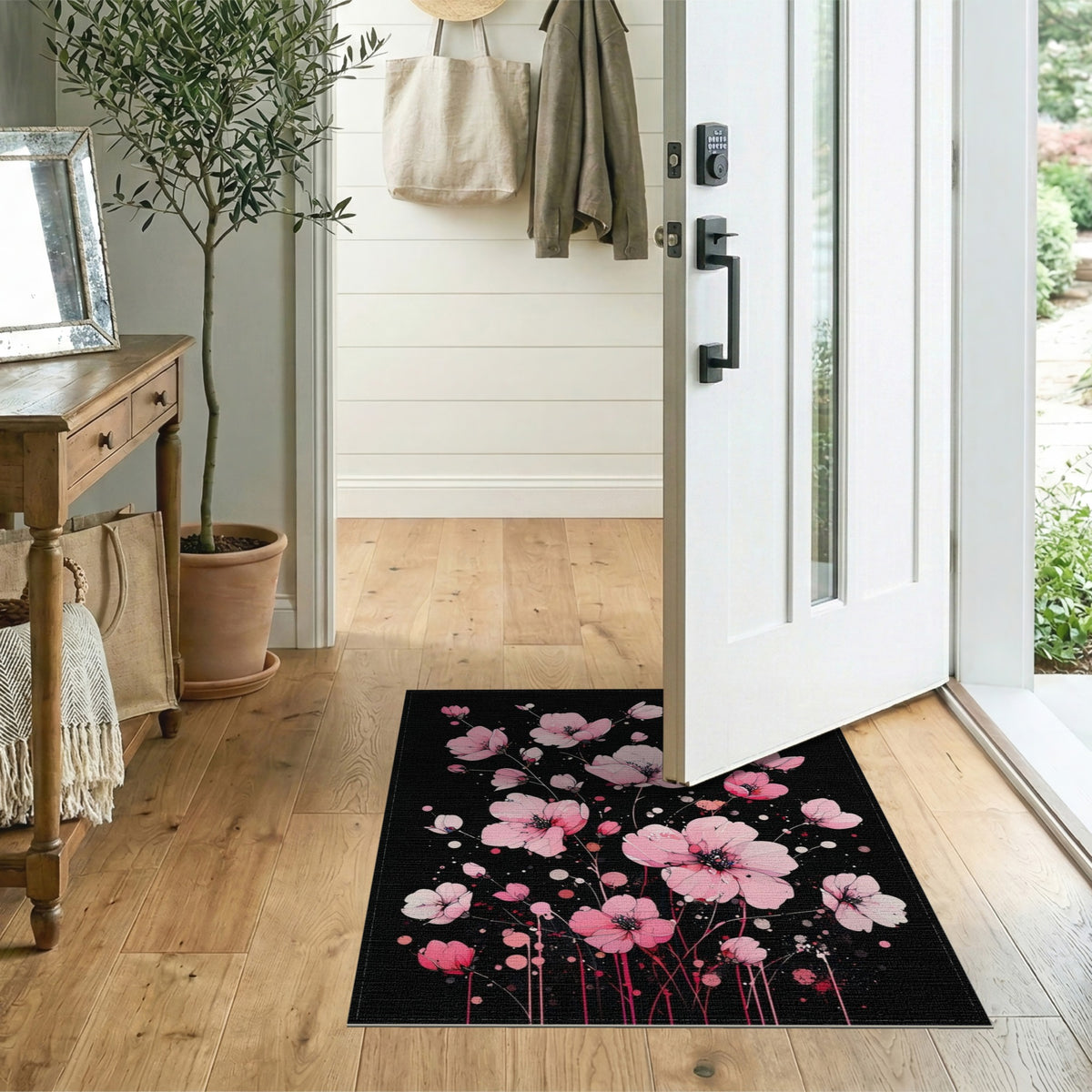 Pink Floral Vintage Washable No. 21 Area Rug