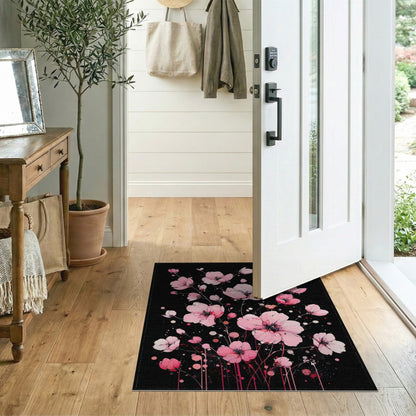 Pink Floral Vintage Washable No. 21 Area Rug