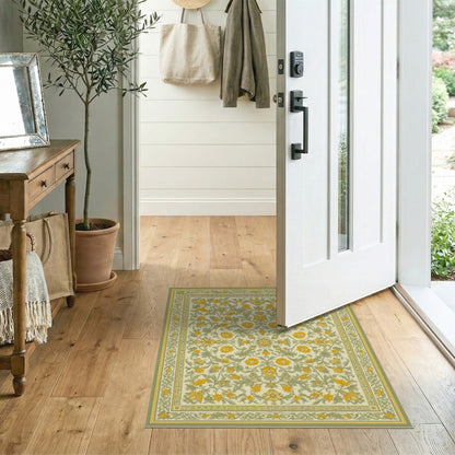 Yellow Floral Vintage No. 22 Area Rug
