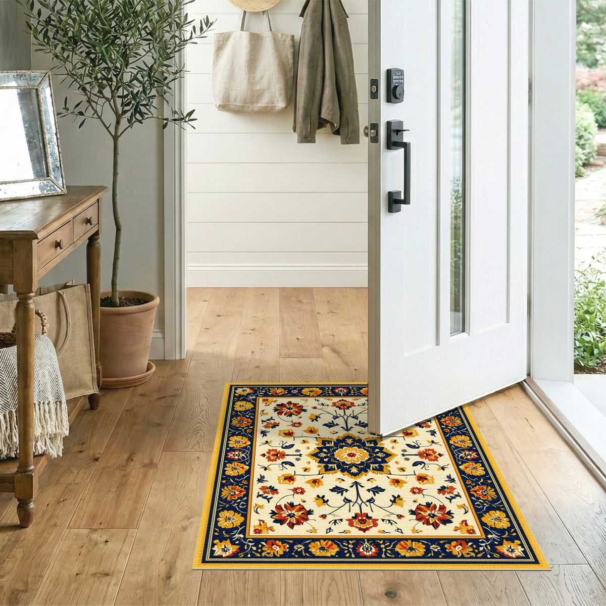 Vibrant Multi-Color Floral Medallion Area Rug