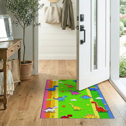Multi-color and Patterns Colorful Dinosaur Kids Area Rug