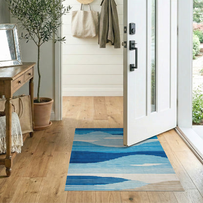 Blue Wave Coastal Area Rug