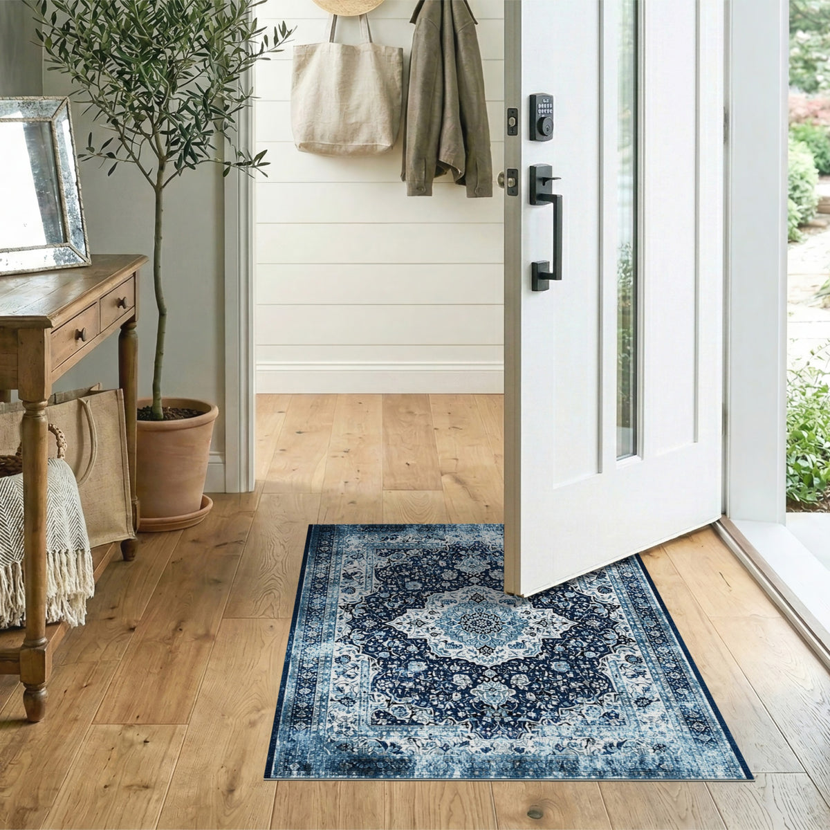 Blue Persian Medallion Area Rug