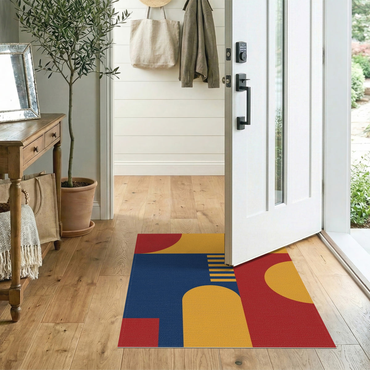 Multi-color and Patterns Bold Geometric Color Block Area Rug