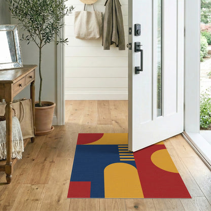Multi-color and Patterns Bold Geometric Color Block Area Rug
