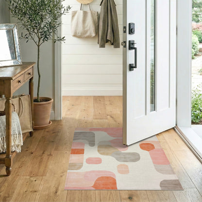 Pink Organic Abstract Area Rug