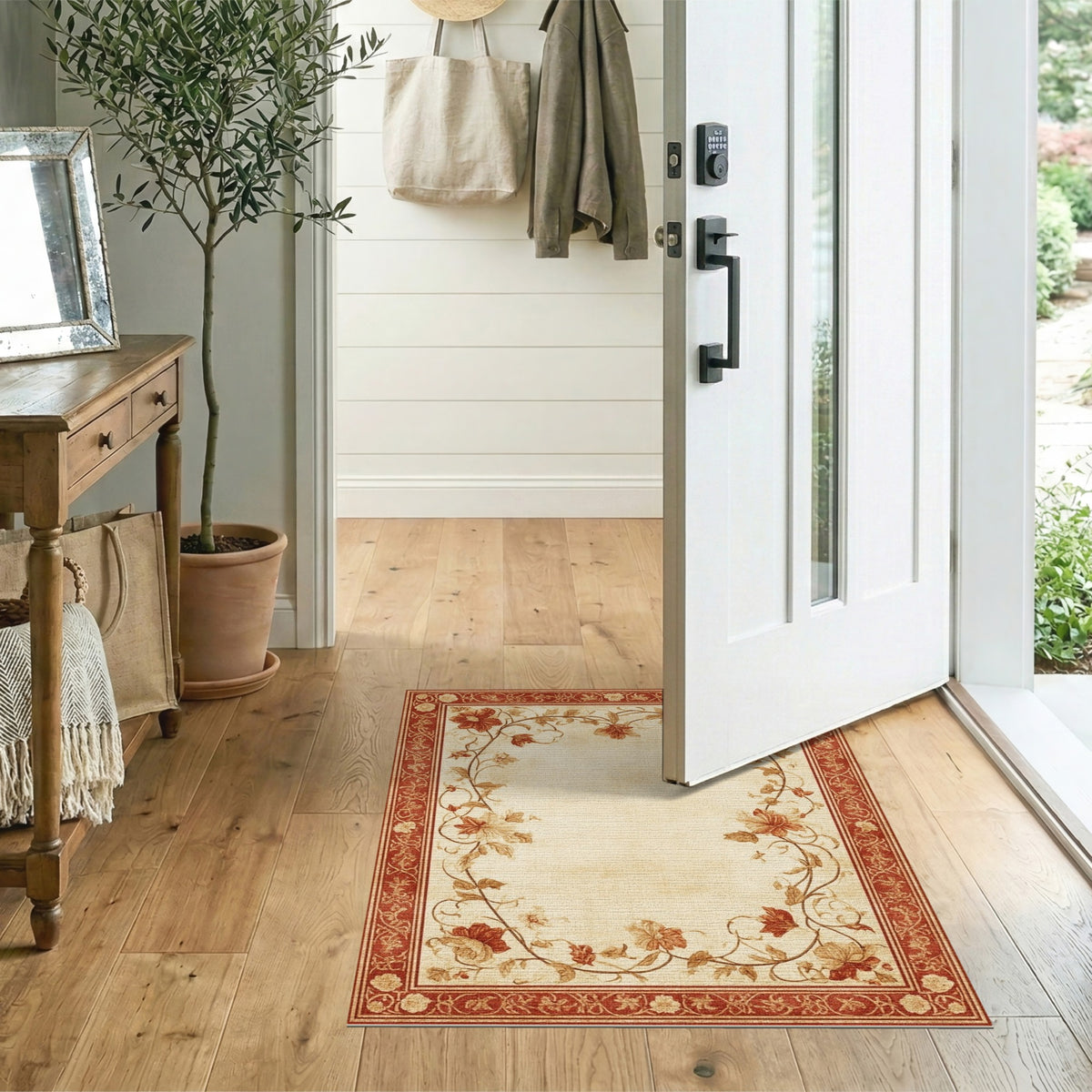 Red Floral Vintage No. 14 Area Rug