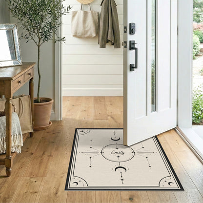 Black and White Celestial Moon Phase Area Rug