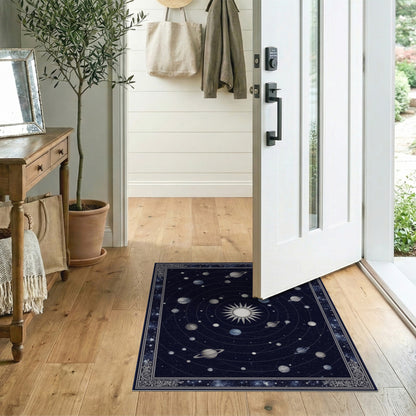 Celestial Solar System Navy Area Rug