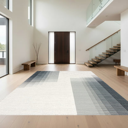 Gray Gradient Vertical Stripe Rug