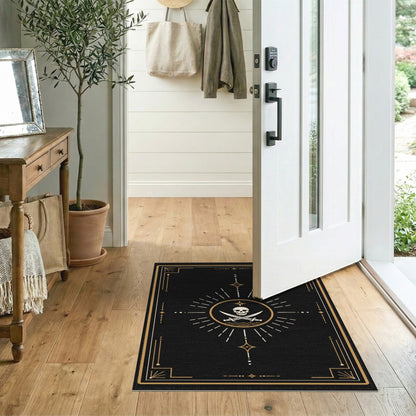 Pirate Skull Crossed Swords Area Rug