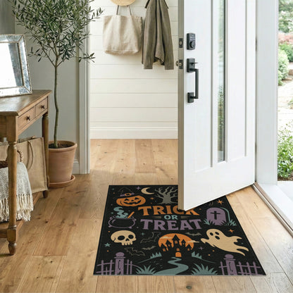Multi-color and Patterns Trick or Treat Halloween Area Rug