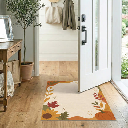 Beige Autumn Harvest Pumpkin Area Rug
