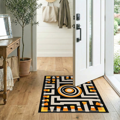 Geometric Candy Corn Maze Area Rug