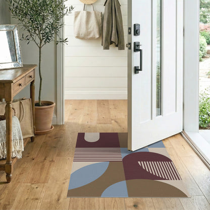 Contemporary Geometric Brown Area Rug