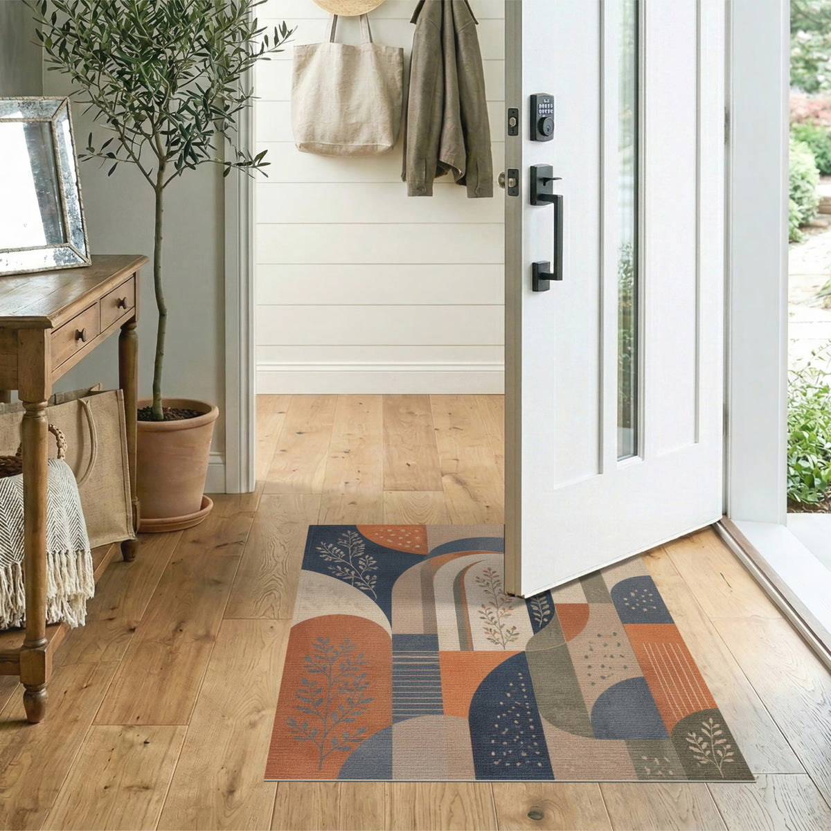 Multi-color and Patterns Abstract Geometric Arch Area Rug