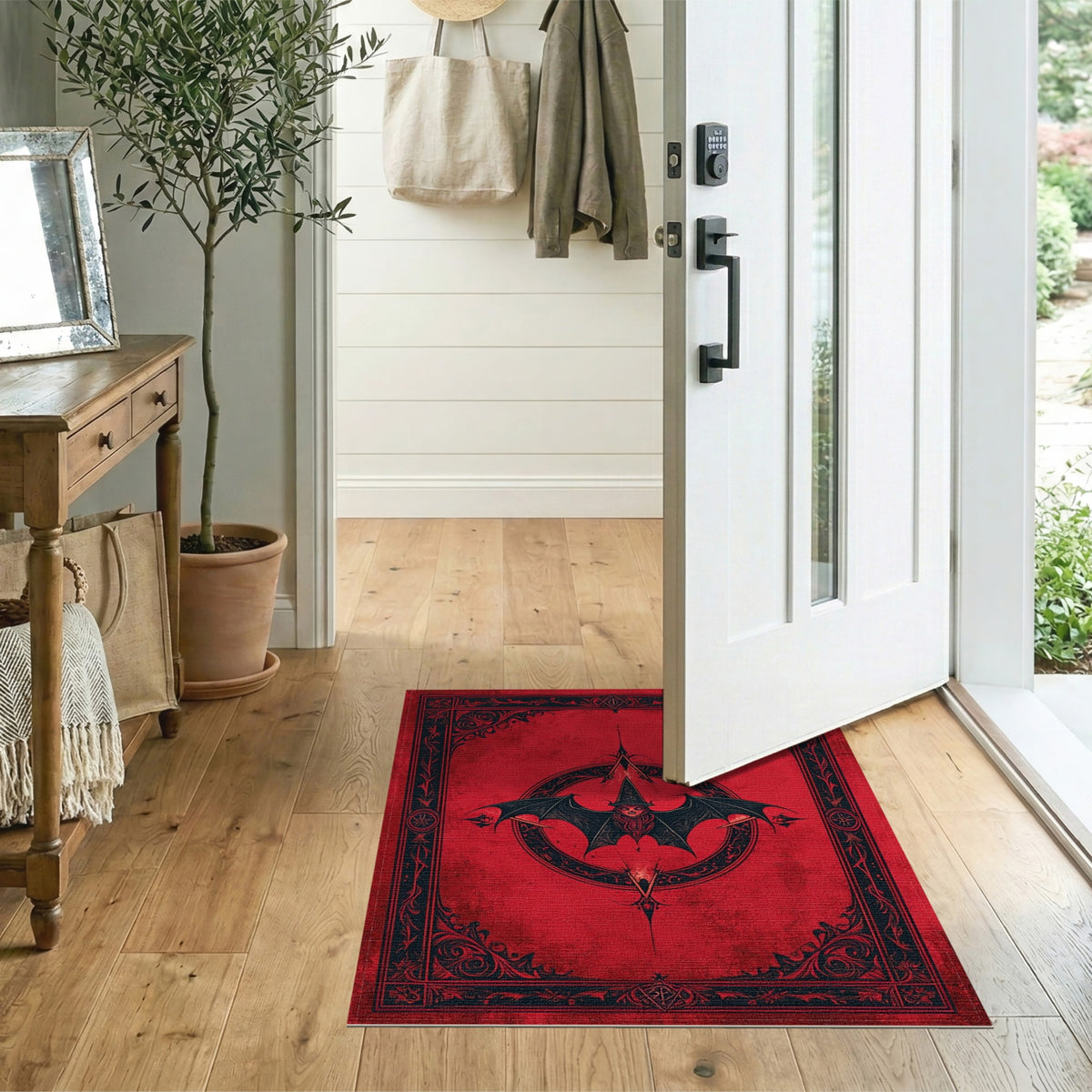 Red Bat Witch Area Rug