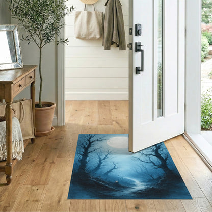 Moonlit Forest Path Area Rug